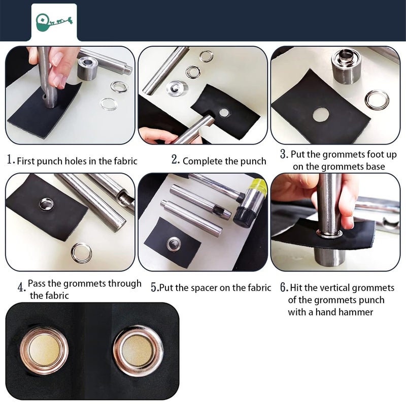 Chazcool Grommets Tool Metal Eyelets Kit, 2mm Mini Grommets Copper Metal Grommet Kit with 3pcs Install Tool Kit and Storage Box, Eyelets and Grommets for Shoes Clothes Crafts Bag Project - Image 2